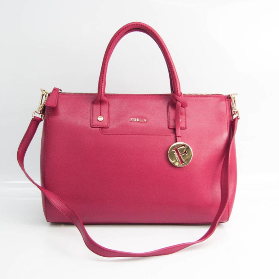 【日本直送】Furla Linda M SATCHEL 834157 女士皮革手提包,單肩包覆盆子-0