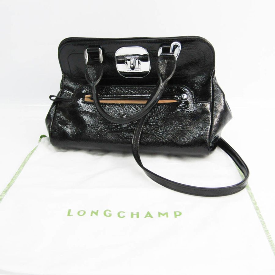 【日本直送】Longchamp Gabby 2825 269 001 女士皮革手提包,單肩包 黑色-10