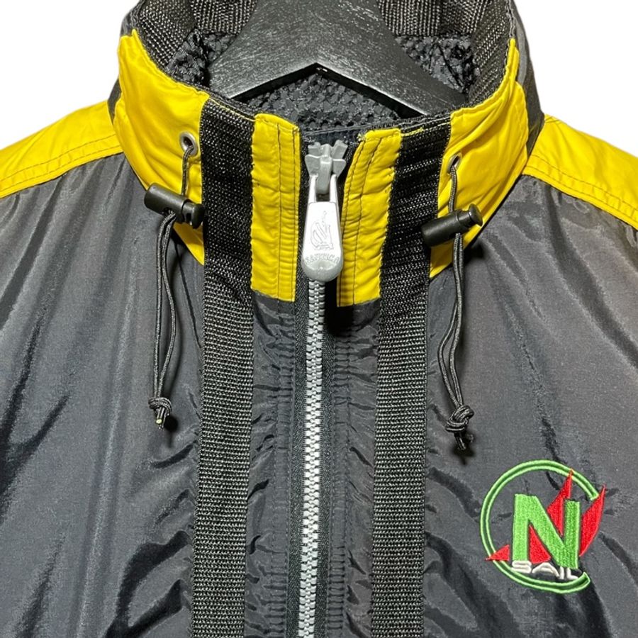 顛復古⚡️Nautica 復古刺繡布章帆船圖騰網袋拼接撞色鋪棉外套❤️男女皆可-3