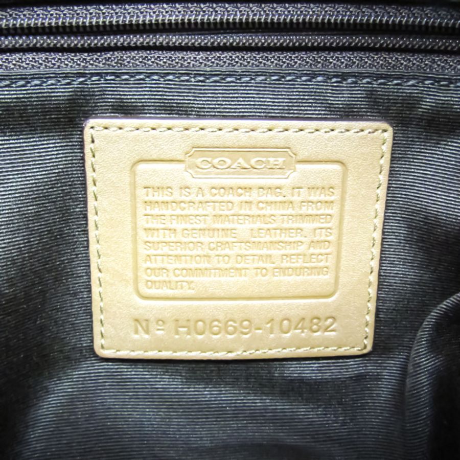 【日本直送】Coach Soho Signature Stitched Small Hobo 10482 女式帆布、皮革手提包、單肩包 米色、金色-9