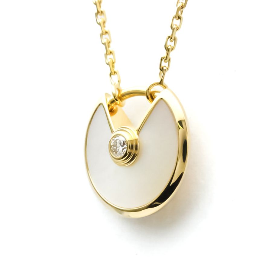 【日本直送】Cartier Amulette De Cartier B3047100 黃金 (18K) 鑽石,貝殼男士,女士吊墜項鍊克拉/0.02-1