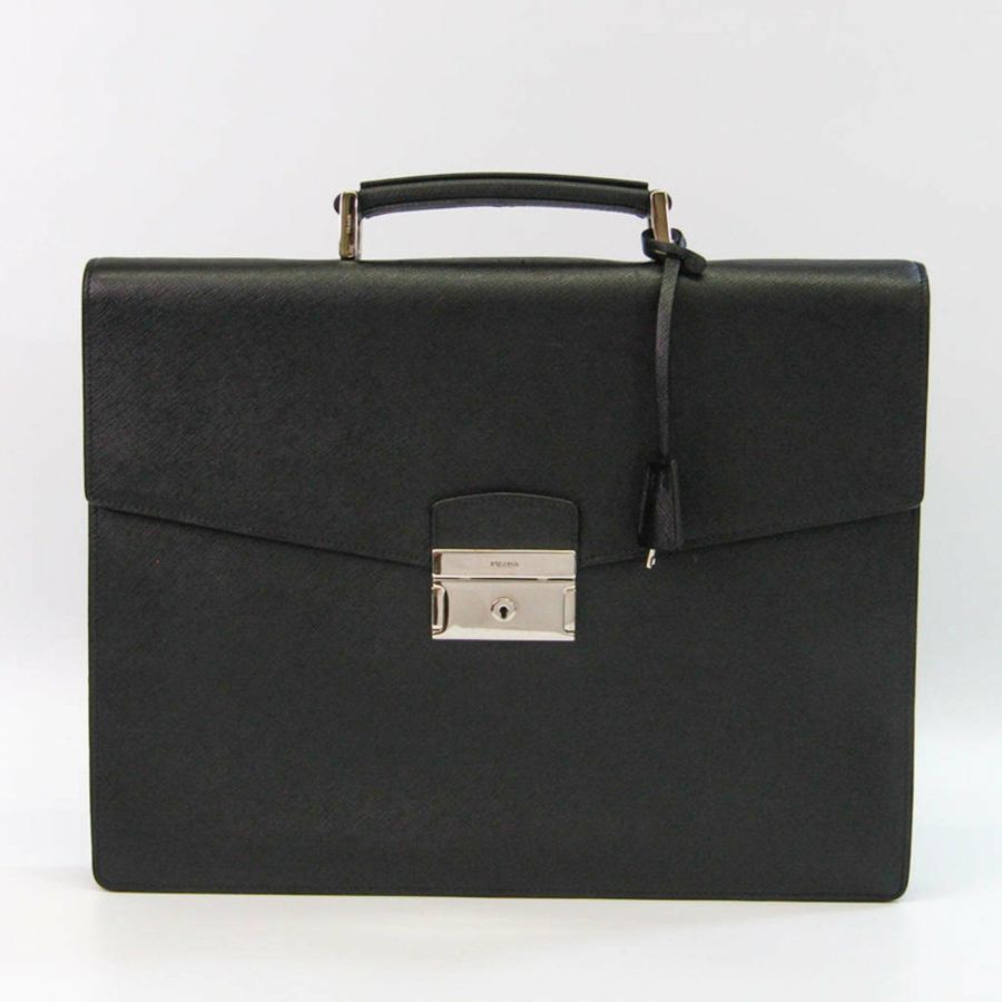 【日本直送】Prada Saffiano 男士皮革公文包 黑色-0