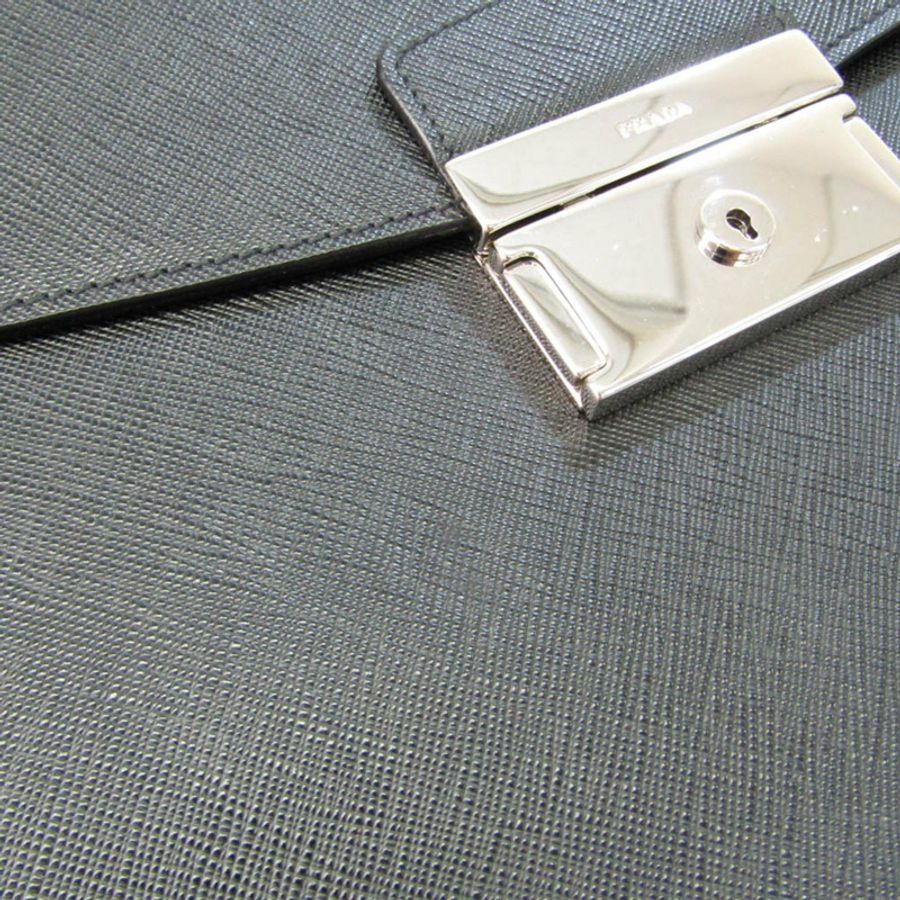 【日本直送】Prada Saffiano 男士皮革公文包 黑色-5