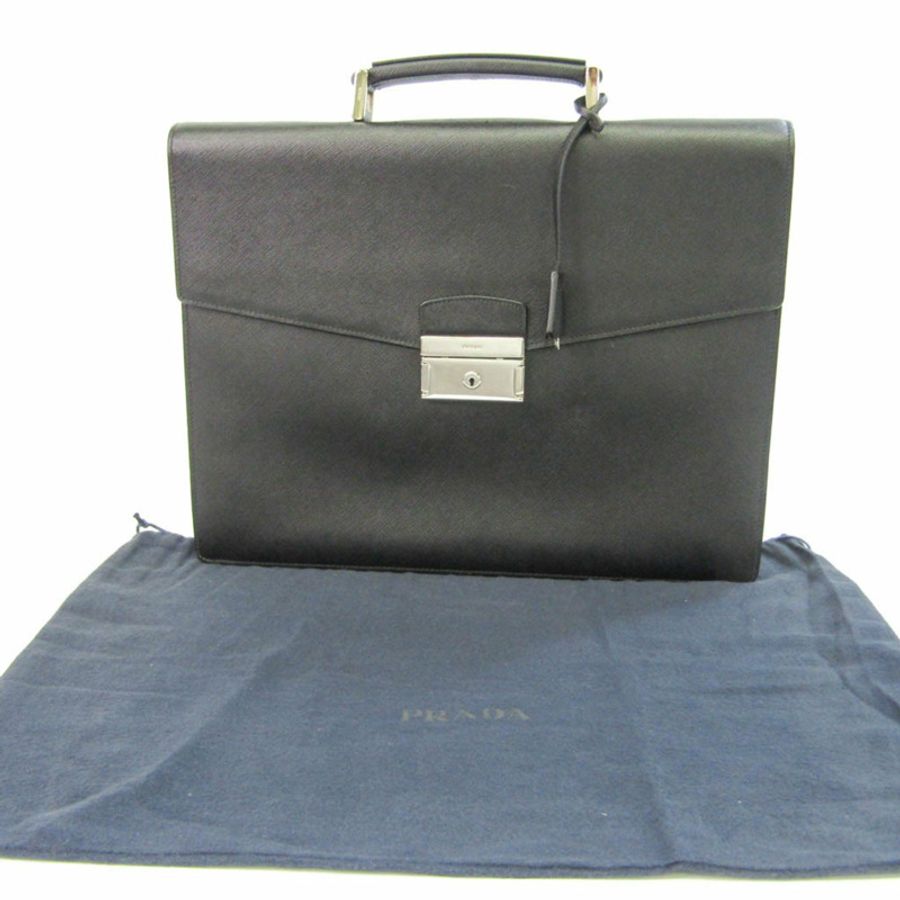 【日本直送】Prada Saffiano 男士皮革公文包 黑色-11