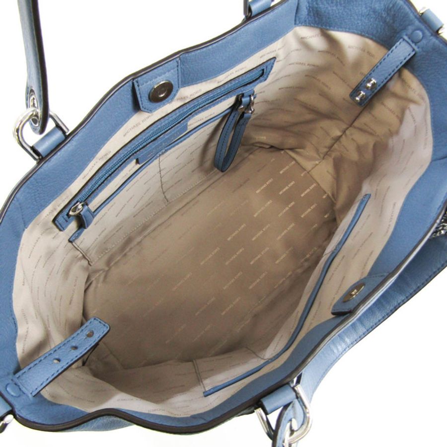 【日本直送】Michael Kors Brooklyn 大號挎包 30T7SBNS3L 女式皮革托特包 藍色-2