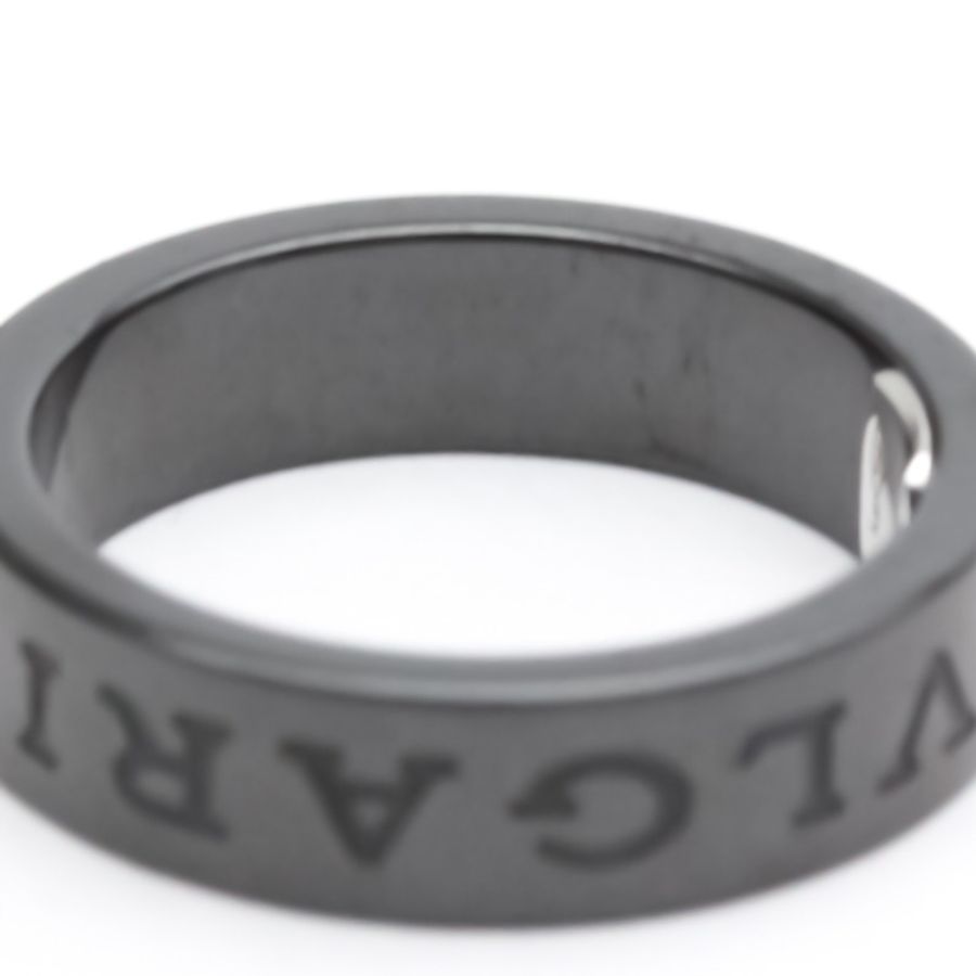 【日本直送】BVLGARI BVLGARI-BVLGARI 雙徽標戒指 #55 美國 7.5-8 鑽石陶瓷 BF553623-8