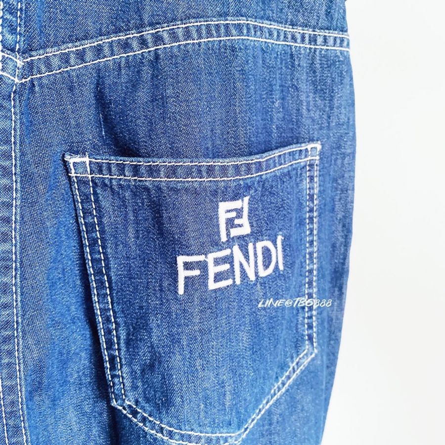 FENDI 牛仔高腰褲-7
