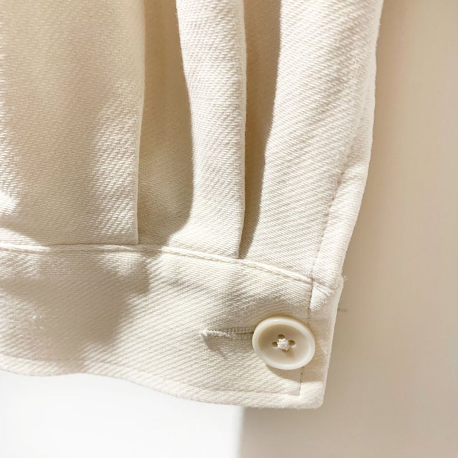 UNIQLO 休閒寬版外套 米白色 斜紋落肩短版外套 長袖 厚薄適中【壽司羊羊】二手衣-8