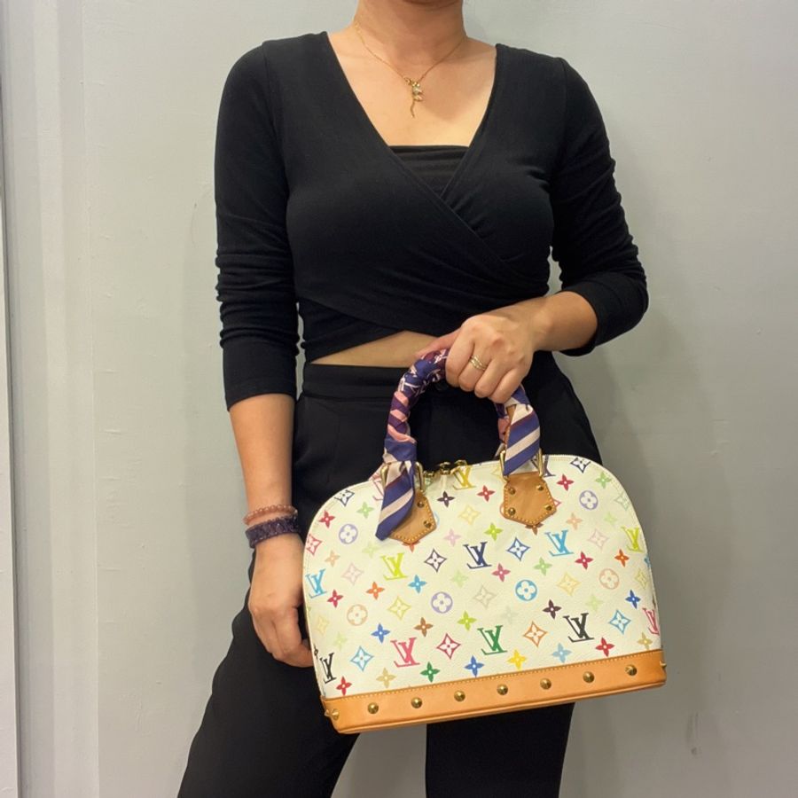 Louis Vuitton LV 村上隆 白色33彩 alma 艾瑪 手提包-9