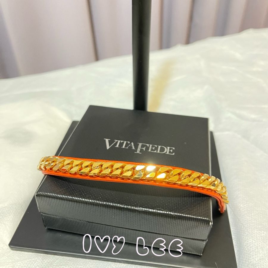 VITA FEDE 金屬橘皮手環 女用精品手飾 精品手環 二手正品-1