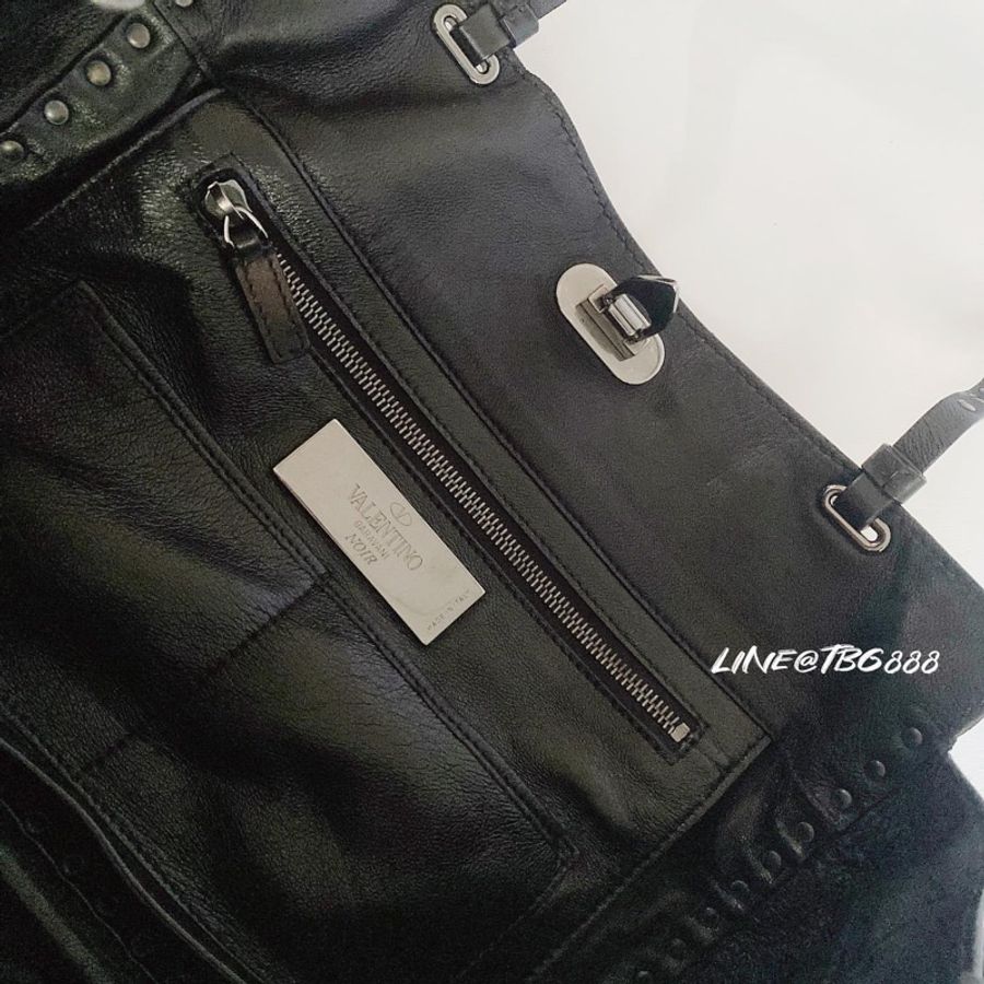 Valentino Garavani Rockstud 2way Bag 黑色馬毛鉚釘肩背斜背包-3