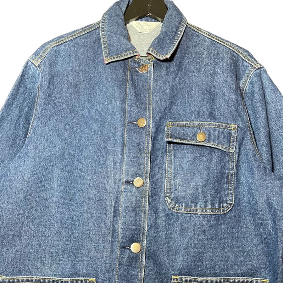 顛復古⚡️美國製八零年代格紋拼接袖工作服牛仔外套❤️男女皆可-1