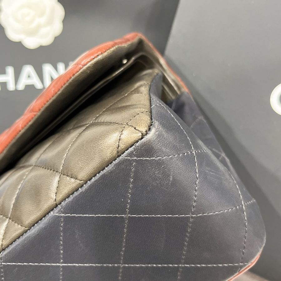 CHANEL 香奈兒 三拼色 復古扣COCO JUMBO 30公分 CF包/肩背包/斜背包-2