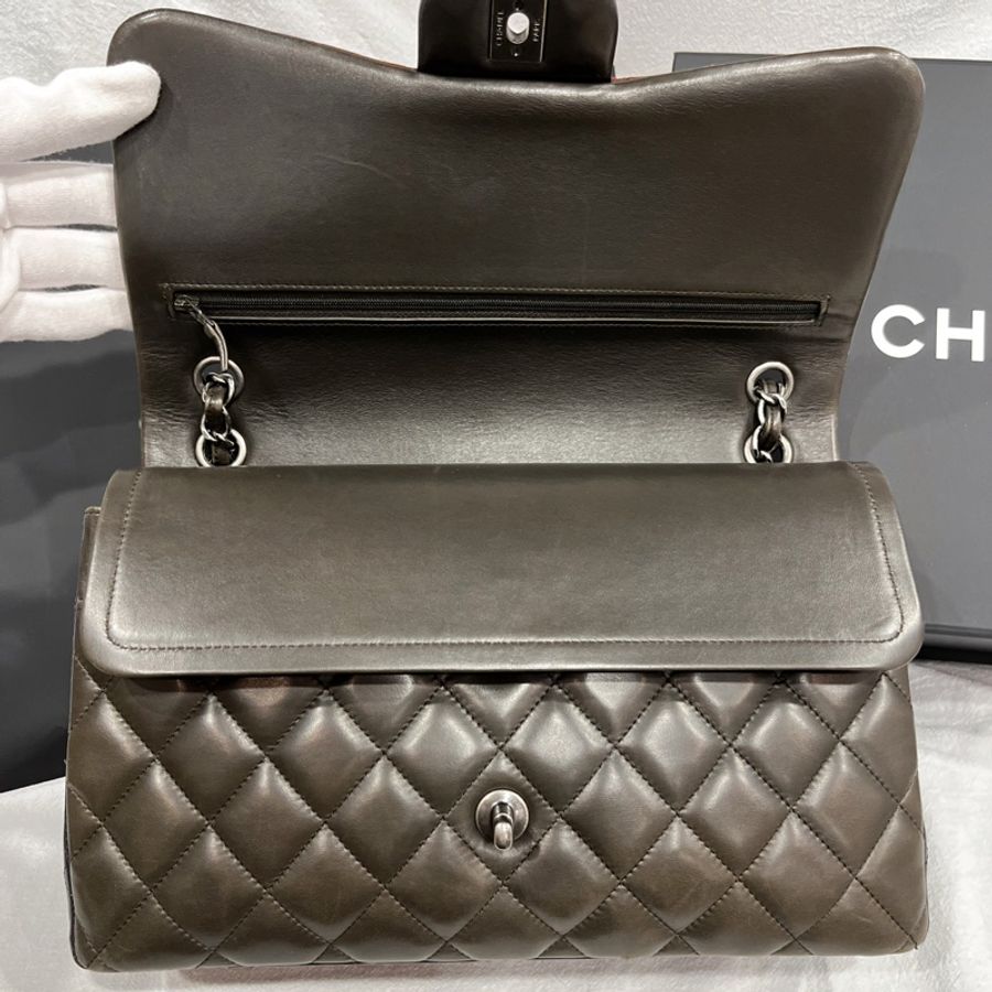 CHANEL 香奈兒 三拼色 復古扣COCO JUMBO 30公分 CF包/肩背包/斜背包-8