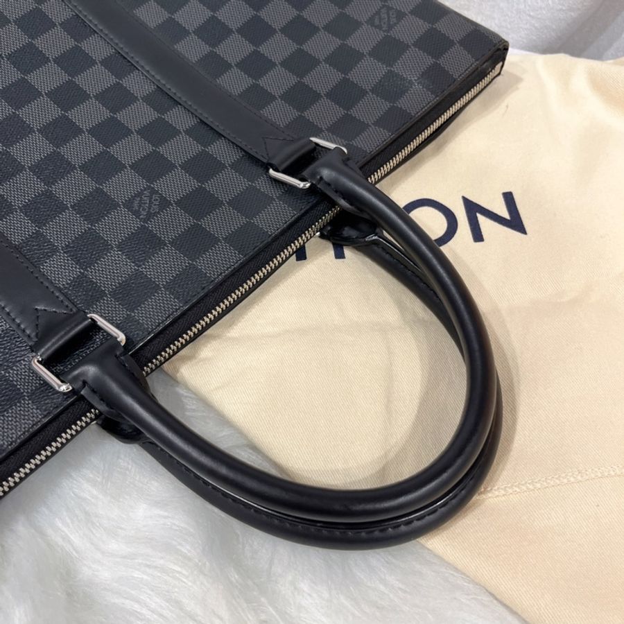 Louis Vuitton LV 最新晶片款 黑棋盤格 ANTON 公事包/電腦包/二用包-9