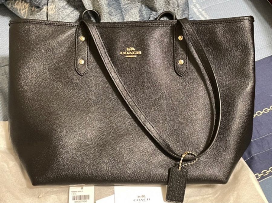 Coach F58846 IMBLK 牛皮手提包-2