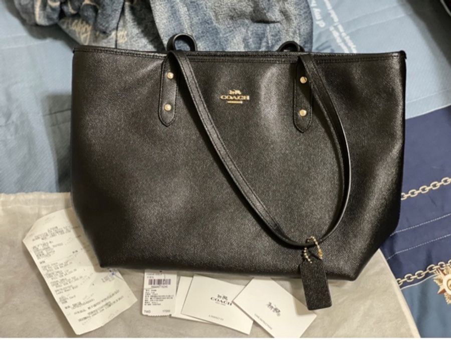 Coach F58846 IMBLK 牛皮手提包-3