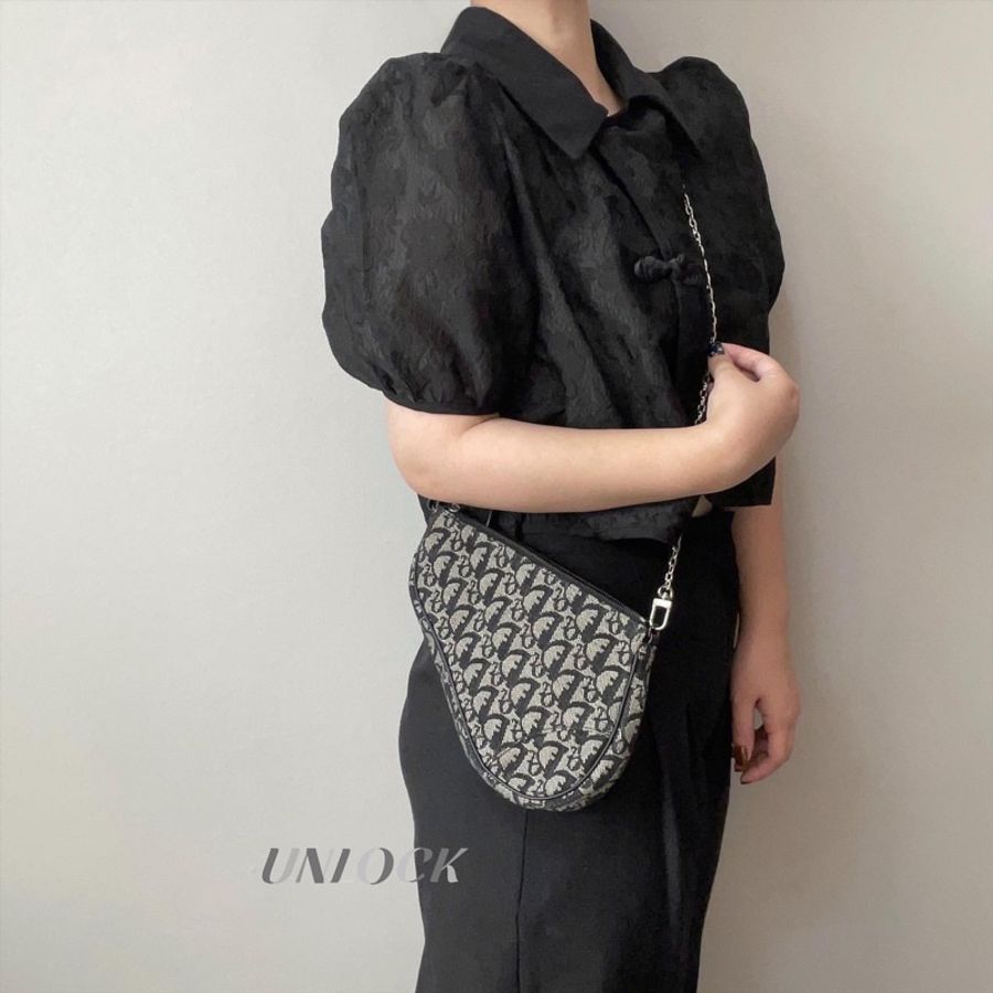 🔦DIOR 00’s經典老花馬鞍包-4