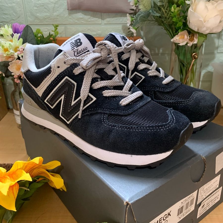 New Balance 574系列 黑款 情侶 經典 爆款 男女款 休閒 復古鞋 麂皮-0