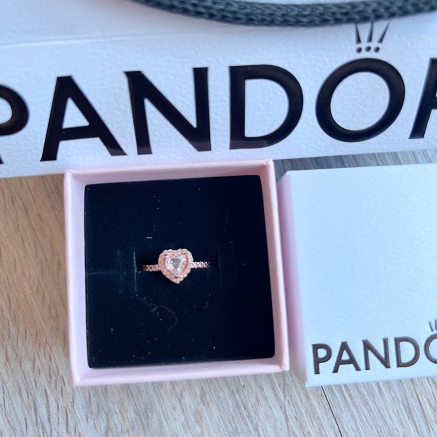 潘朵拉Pandora 粉鑽愛心戒指-0