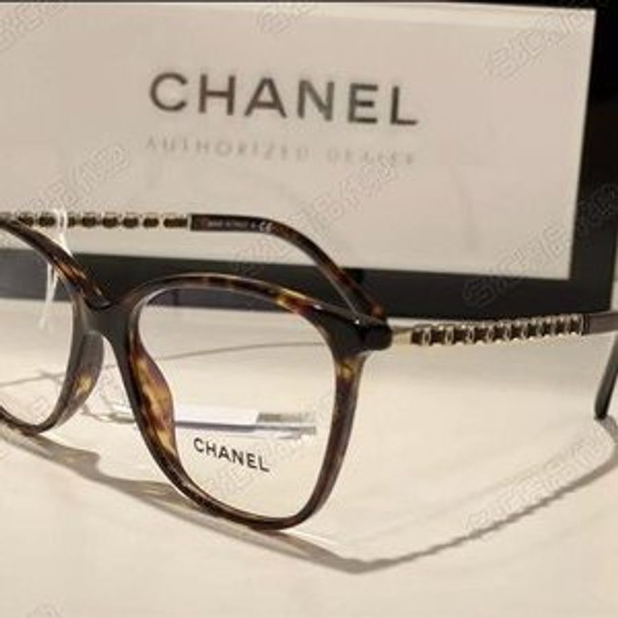 【現貨】麗睛眼鏡Chanel香奈兒眼鏡-CH3408Q(琥珀色)光學眼鏡/小香小羊皮穿鏈/香奈兒熱賣款眼鏡/香奈兒滿版LOGO眼鏡-2