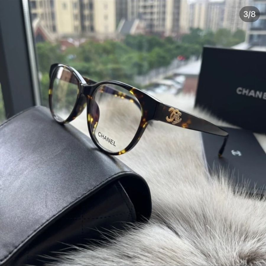 【預購】麗睛眼鏡 Chanel【可刷卡分期】香奈兒 CH3431B 琥珀色 光學眼鏡 香奈兒水鑽logo 小香新款眼鏡-0