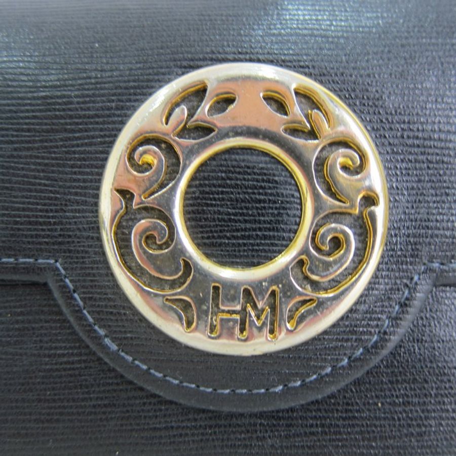 日本 HANAE MORI 森英惠 黑色金色LOGO中夾 -Vintage-古董包-2