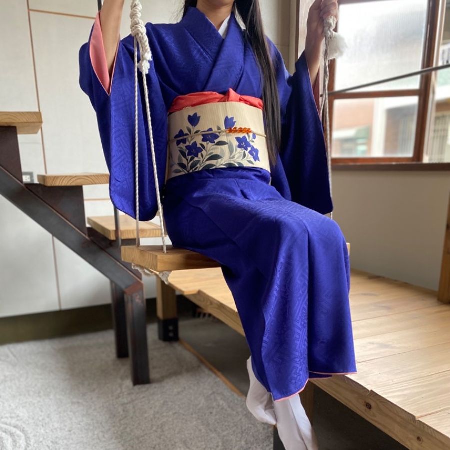 藏私·Collection_青紫色無地古著和服-0