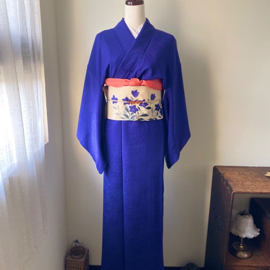 藏私·Collection_青紫色無地古著和服-2