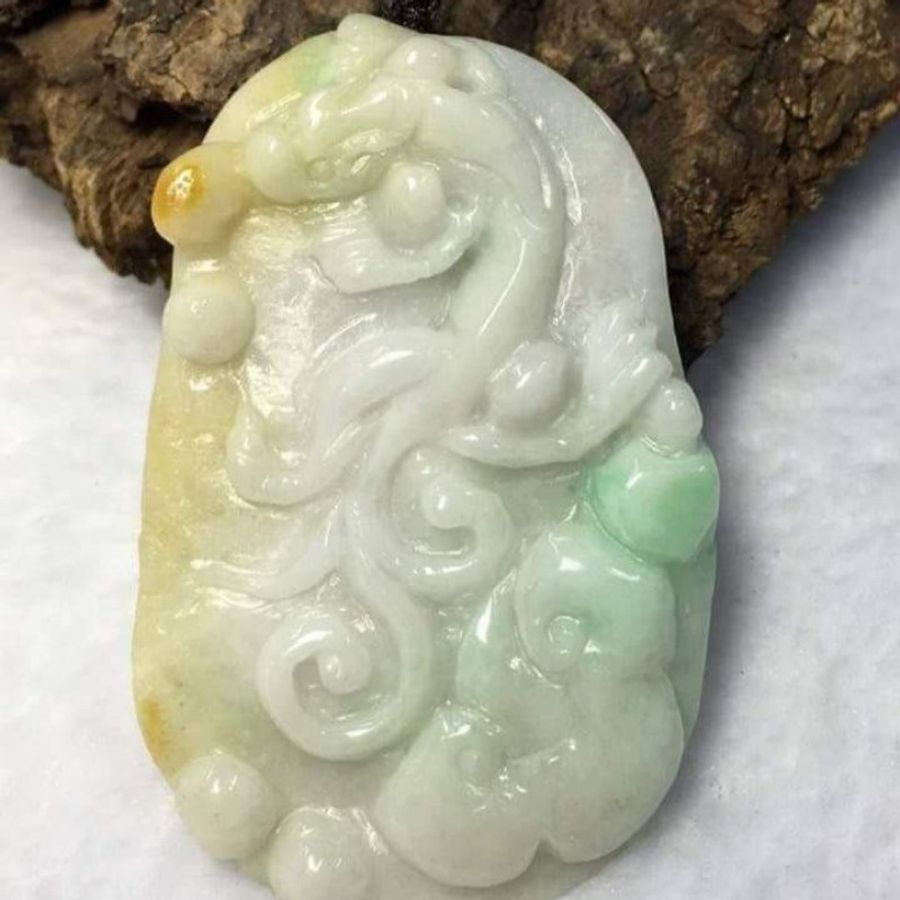 緬甸玉A貨-三彩玉三羊開泰項鍊-9