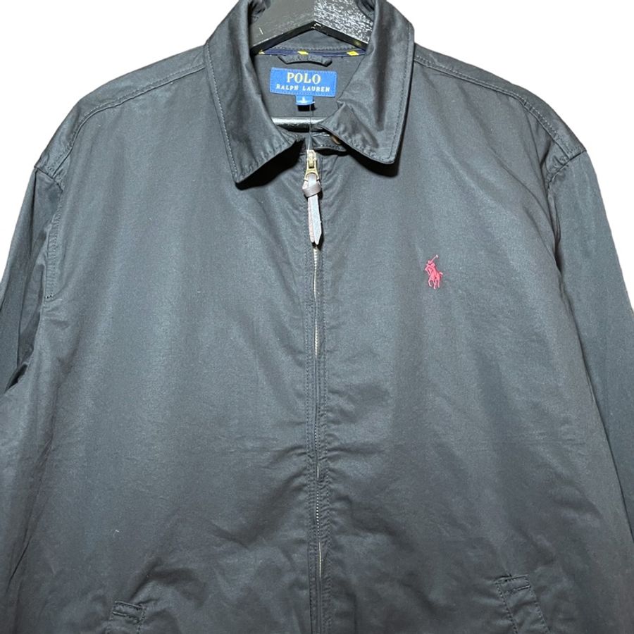 顛復古⚡️全新品Polo Ralph Lauren 黑色系紅馬經典府綢夾克哈靈頓外套❤️男女皆可 F1123019-1