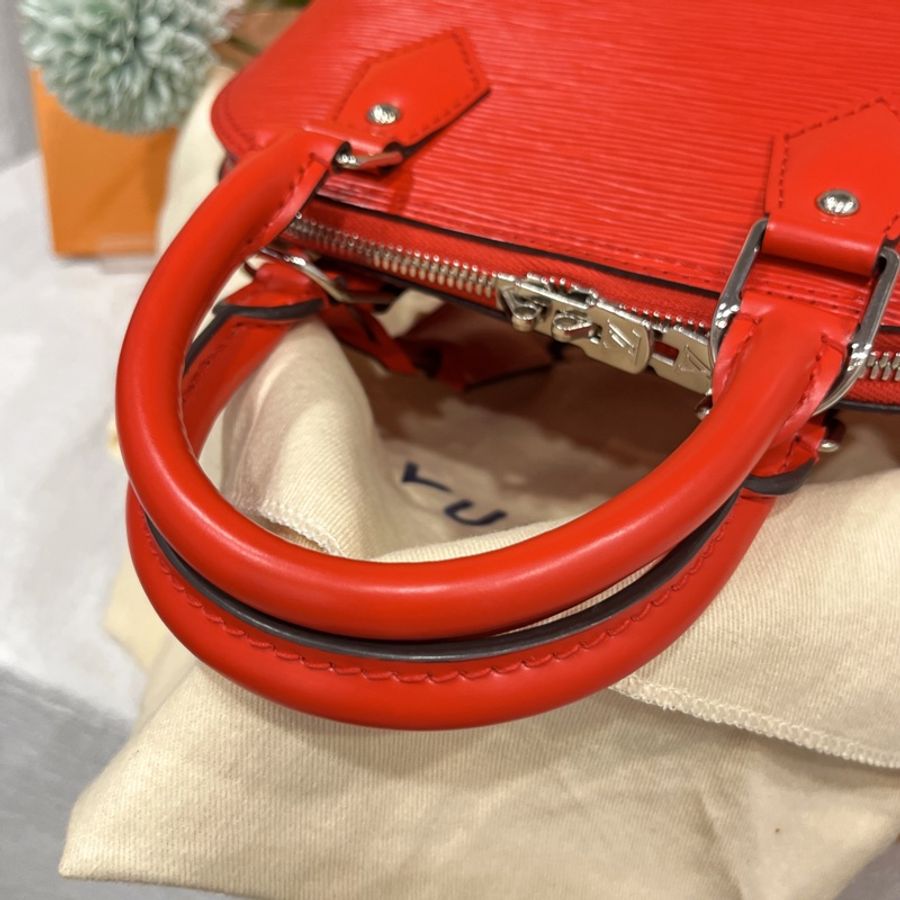 Louis Vuitton LV 紅色 EPI水波紋 BB艾瑪 手提包/斜背包/二用包-8