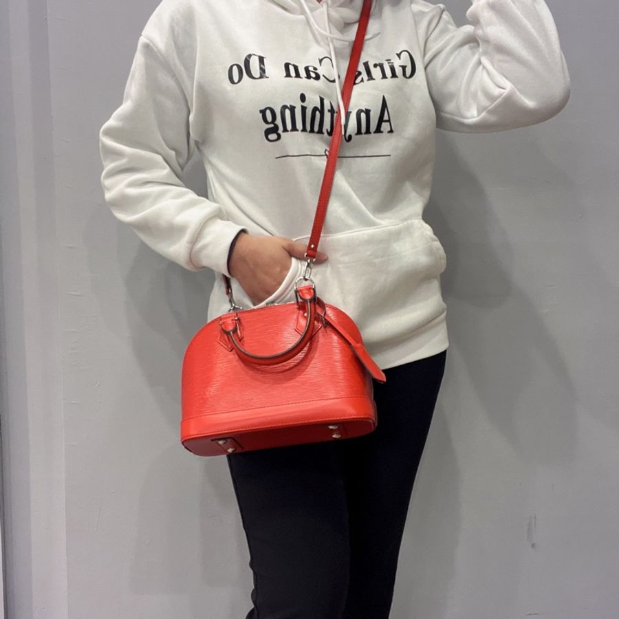 Louis Vuitton LV 紅色 EPI水波紋 BB艾瑪 手提包/斜背包/二用包-14