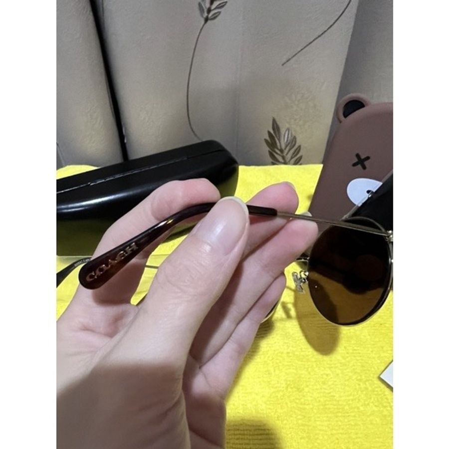 🍒COACH 太陽眼鏡 鏡面馬車款 圓型-4
