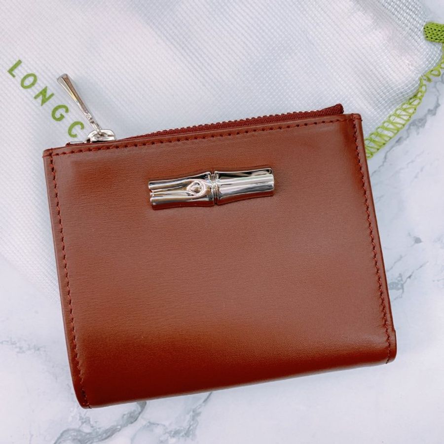 全新【Longchamp】Roseau 系列 雙折短夾-0