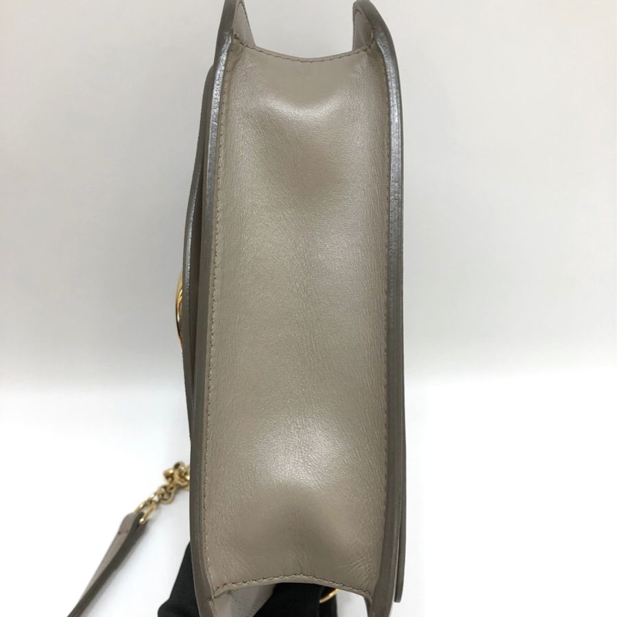 CHLOE C BAG系列牛皮翻蓋斜背鍊包(灰)-4