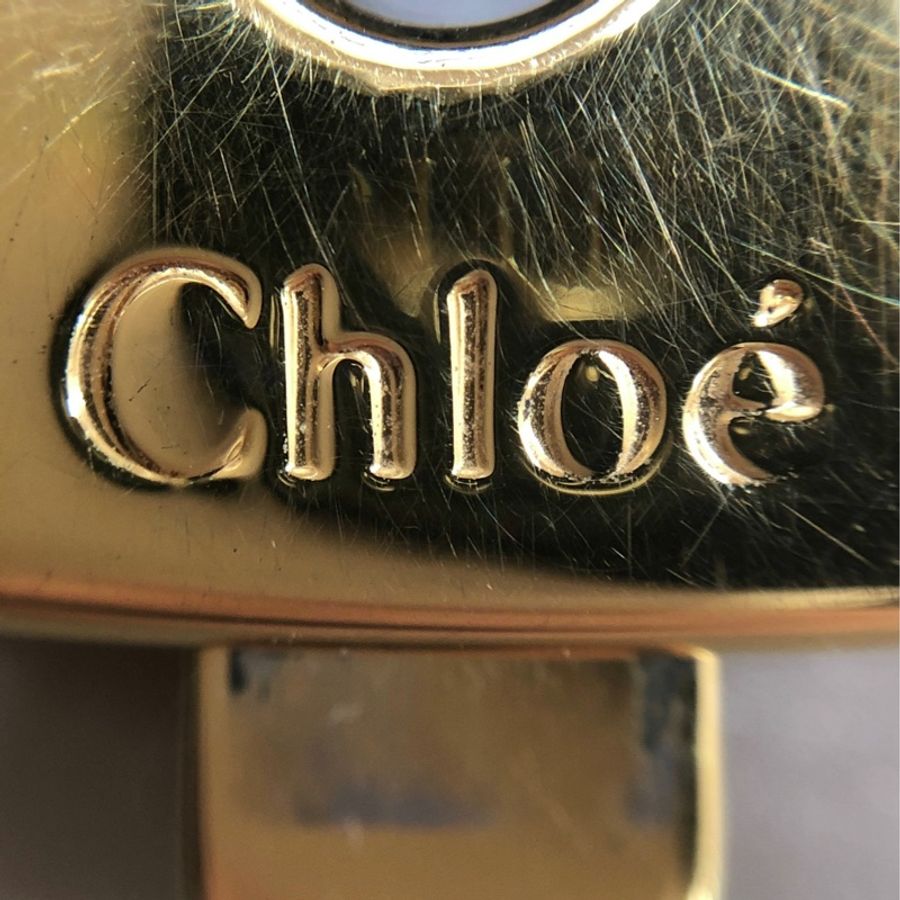 CHLOE C BAG系列牛皮翻蓋斜背鍊包(灰)-11
