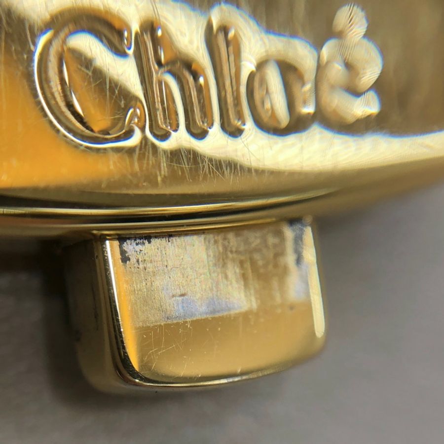 CHLOE C BAG系列牛皮翻蓋斜背鍊包(灰)-12