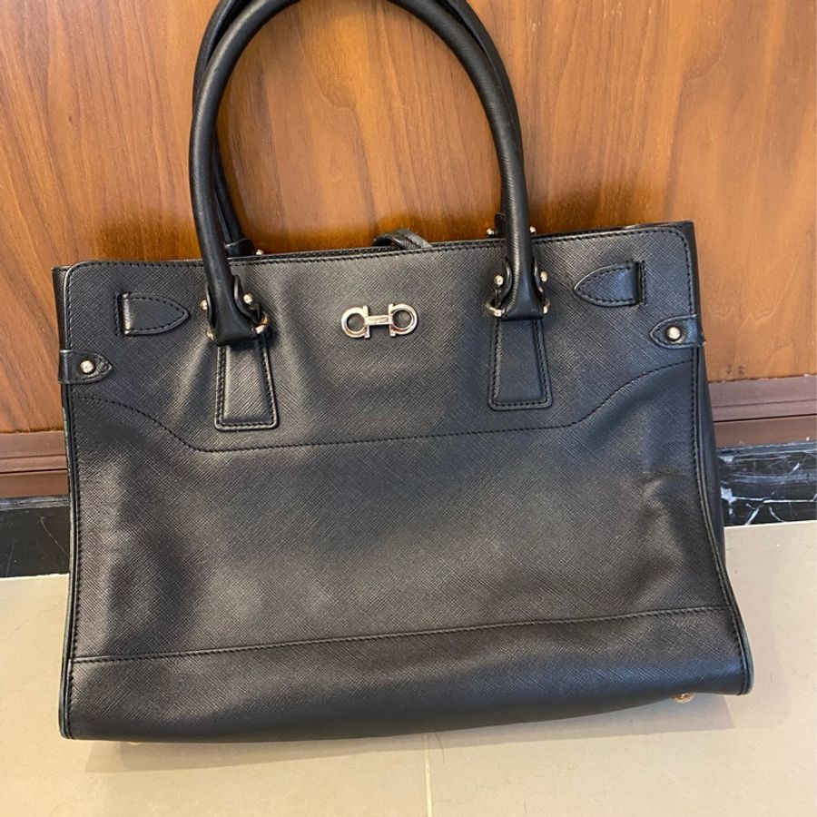 Salvatore Ferragamo 黑色 女用 公事包 手提包-0