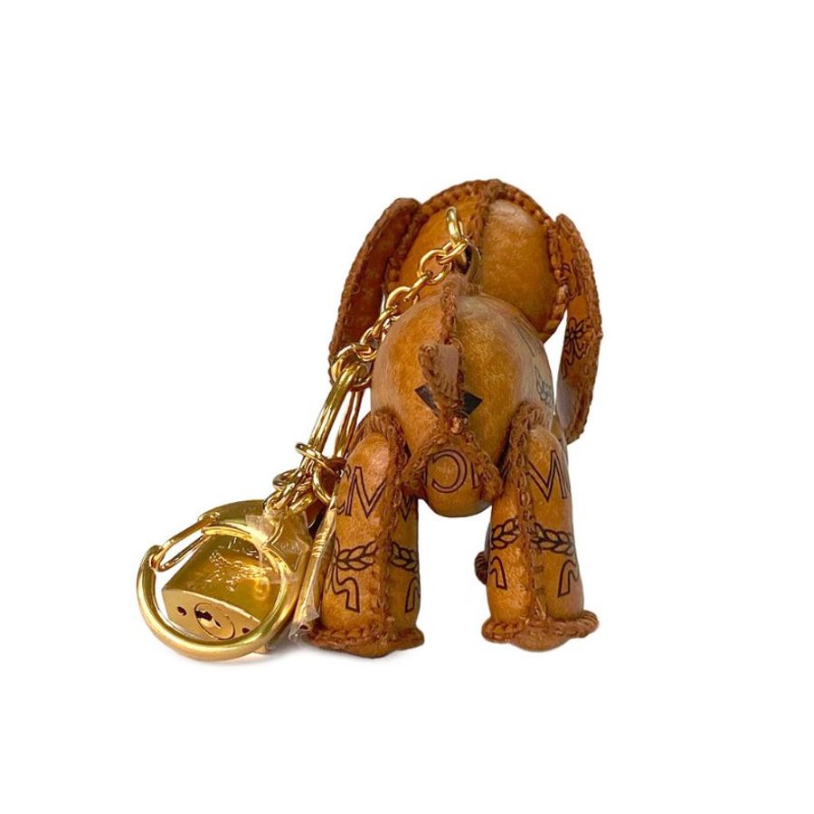 【王以甯 Ines 精品】MCM 棕色狗狗鎖頭吊飾-3