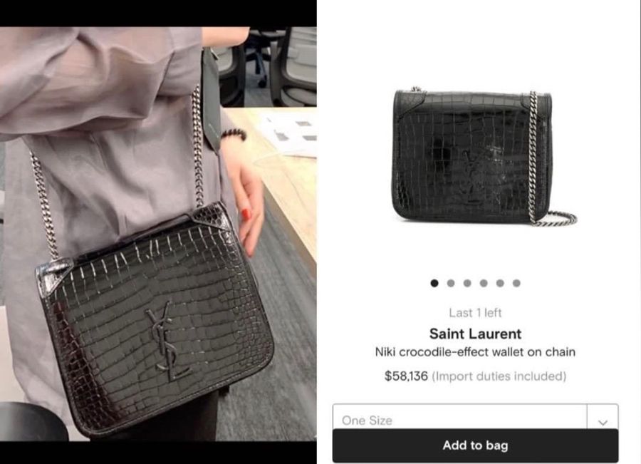 全新Niki WOC crocodile-effect leather shoulder bag-9