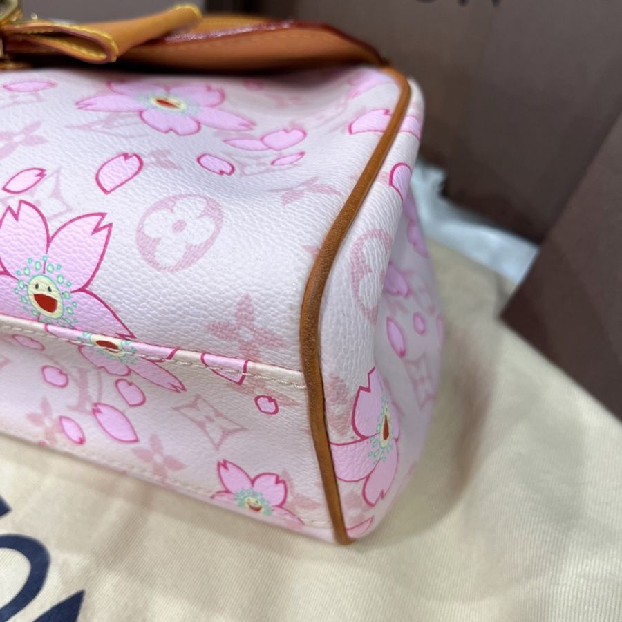 Louis Vuitton LV 限量款 村上隆 粉色櫻花手提包-2