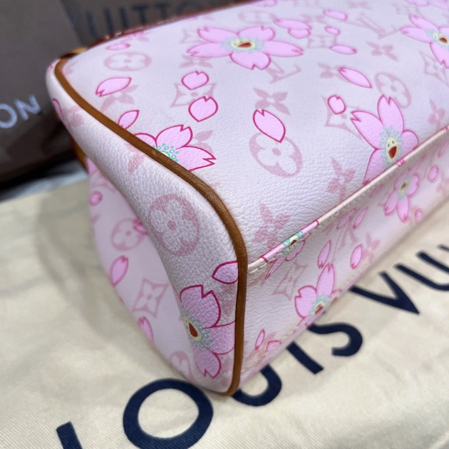 Louis Vuitton LV 限量款 村上隆 粉色櫻花手提包-3
