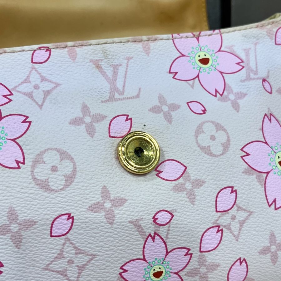 Louis Vuitton LV 限量款 村上隆 粉色櫻花手提包-10