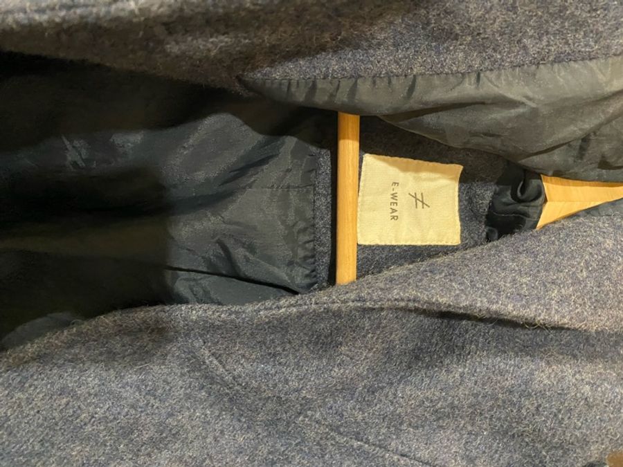 E-Wear繭型羊毛長大衣-5