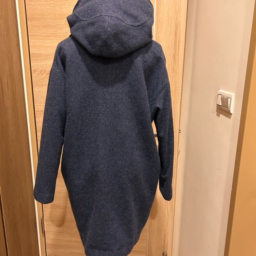 E-Wear繭型羊毛長大衣-7