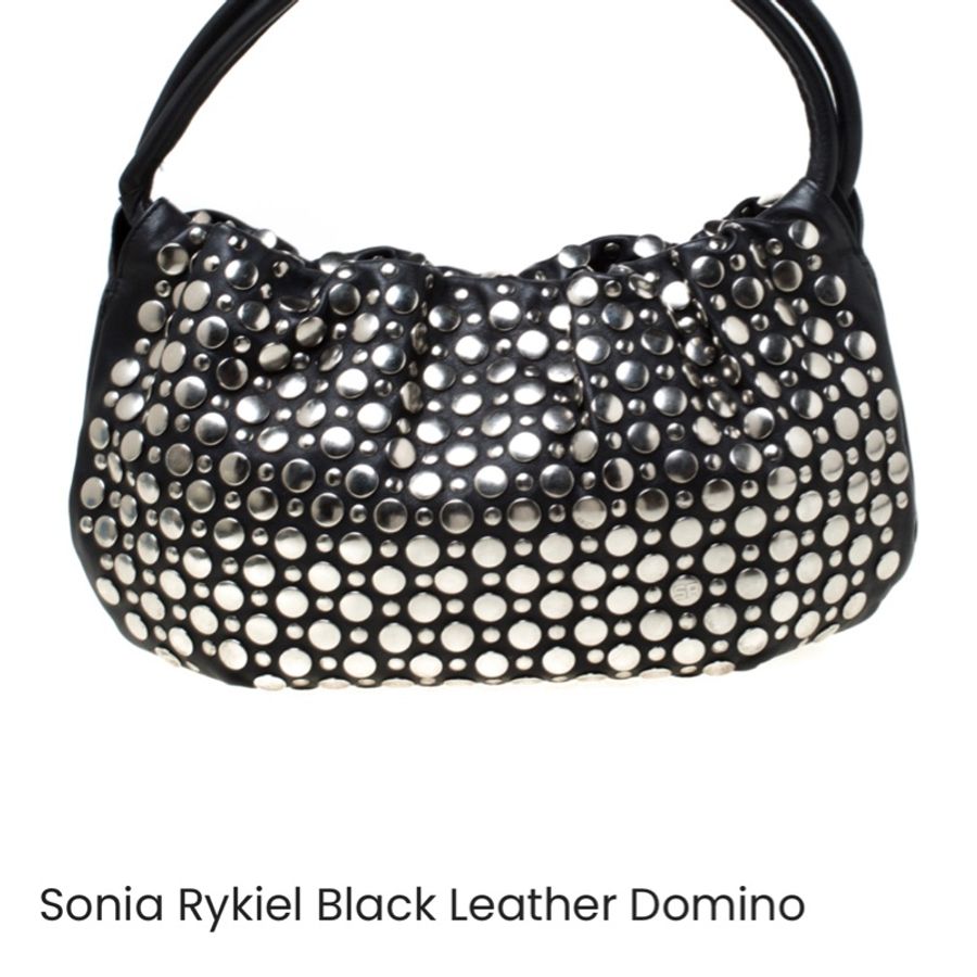 Sonia Rykiel Black Leather Domino黑寶石手袋-4