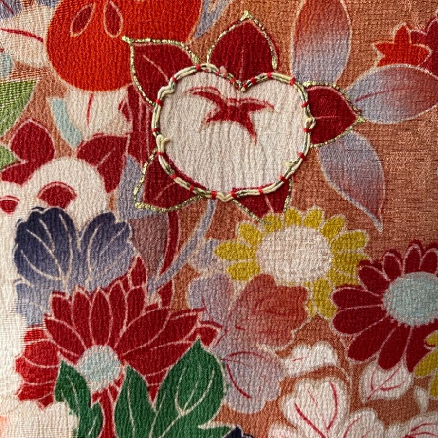 藏私·Collection_刺繡花籃一紋付訪問著古董和服-7