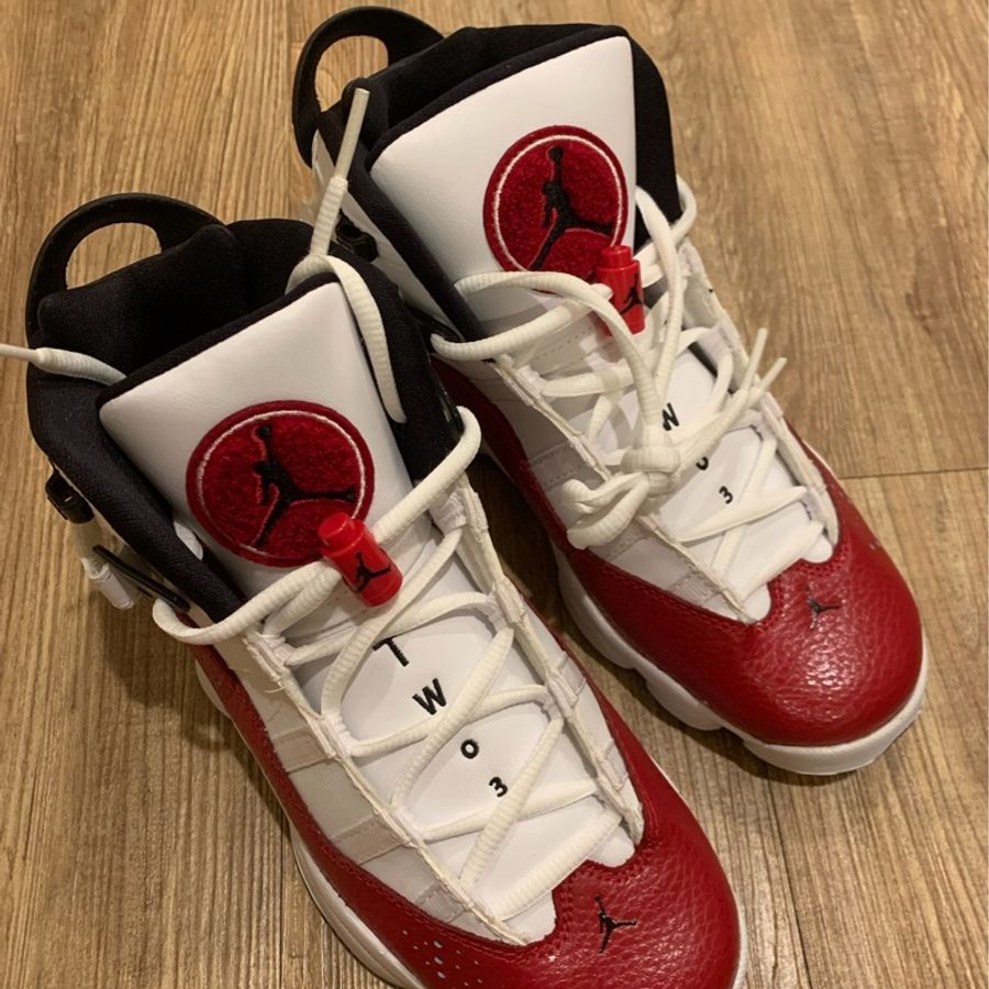 Nike Air Jordan 6 Rings BG 六冠王 紅白女鞋6y24號-2