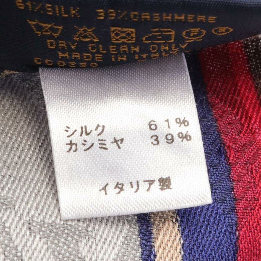 【日本直送】中古LOUIS VUITTON 9成新 KEEP IT ALL 老花 絲巾 絲 開司米羊絨 灰色 淺灰色 多彩色-2